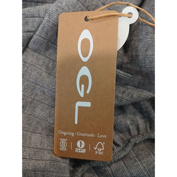 NWT OGL Wide Rib Surplice Top Long Sleeve V Neck Heather Gray Size Small Wrap - Picture 12 of 12